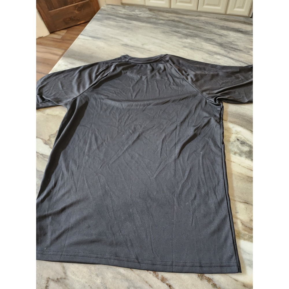 Nike Swim Mens Dri-FIT UPF 40+ Rash Guard Short Sleeve Shirt Black Medium - Picture 5 of 5